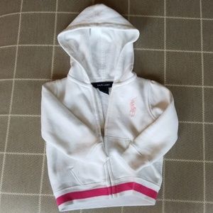 White with Pink Polo Jacket